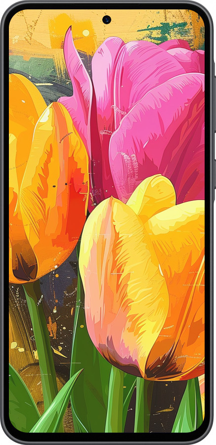 Силиконовый чехол Нарисованные тюльпаны для Samsung Galaxy A36 - 5990u-3836 изображение 