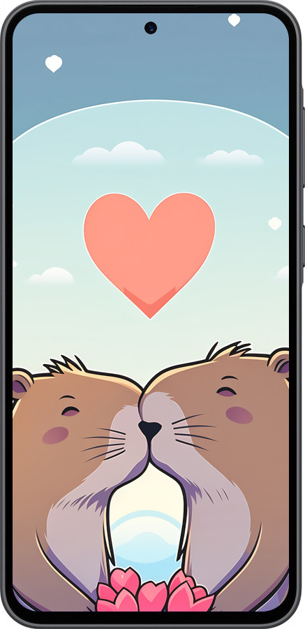 Силиконовый чехол Капибара любовь для Samsung Galaxy A36 - 6027u-3836 изображение 