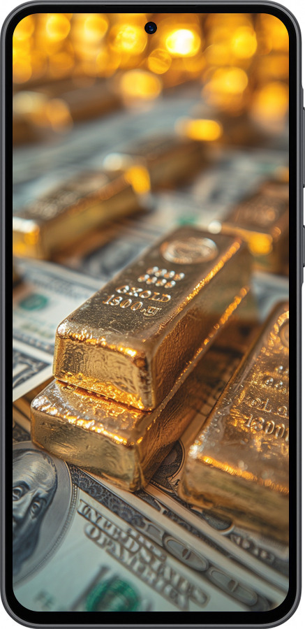 Силіконовий чехол Злитки та долари для Samsung Galaxy A36 - 6105u-3836 изображение 