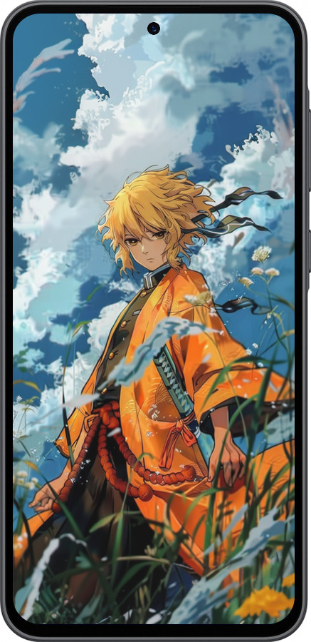 Силиконовый чехол Zenitsu Agatsuma для Samsung Galaxy A36 - 6117u-3836 изображение 