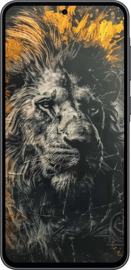 Силіконовий чехол Лев у золотих фарбах для Samsung Galaxy A36 - 6155u-3836 изображение 