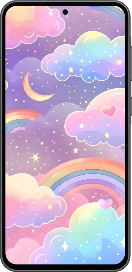 Силиконовый чехол Облака и радуга для Samsung Galaxy A36 - 6312u-3836 изображение 