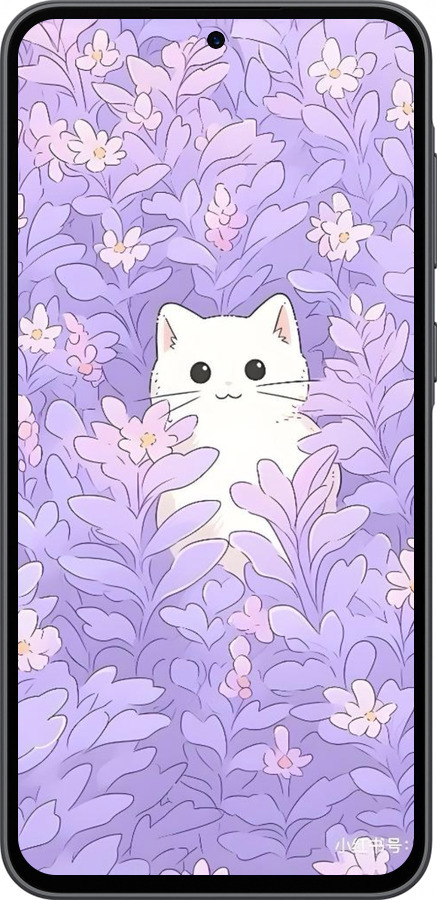 Силіконовий чехол Котик в цветах для Samsung Galaxy A36 - 6390u-3836 изображение 