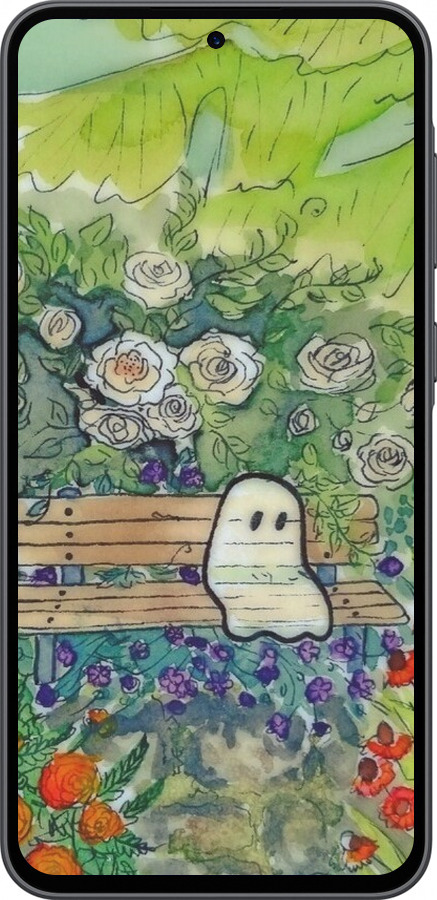 Силіконовий чехол Сумний привид для Samsung Galaxy A36 - 6403u-3836 изображение 