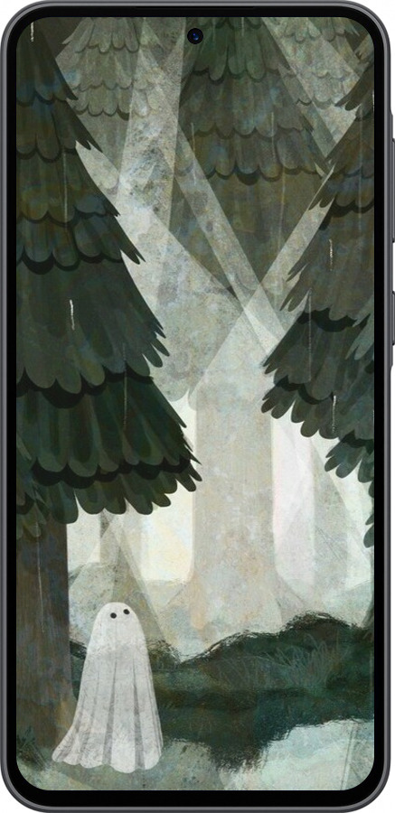 Силиконовый чехол С изображением соснового леса и привидения для Samsung Galaxy A36 - 6420u-3836 изображение 