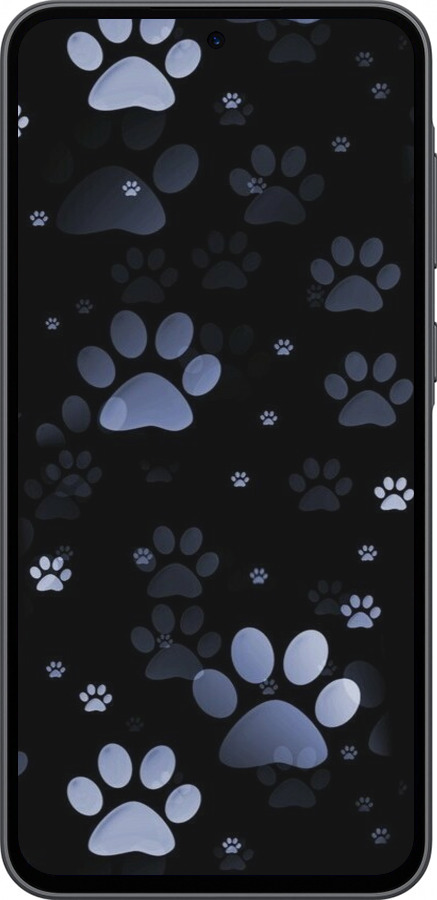 Силиконовый чехол С синими отпечатками лап для Samsung Galaxy A36 - 6441u-3836 изображение 
