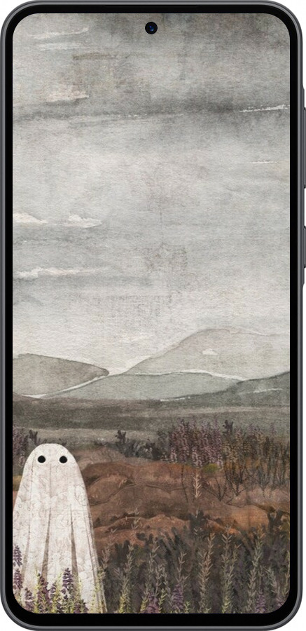 Силиконовый чехол Одинокий призрак на фоне гор для Samsung Galaxy A36 - 6486u-3836 изображение 