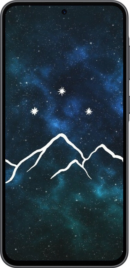 Силиконовый чехол Горы и звезды нарисованы на фоне галактики для Samsung Galaxy A36 - 6490u-3836 изображение 