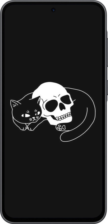 Силіконовий чехол Із зображенням кота та черепа для Samsung Galaxy A36 - 6491u-3836 изображение 