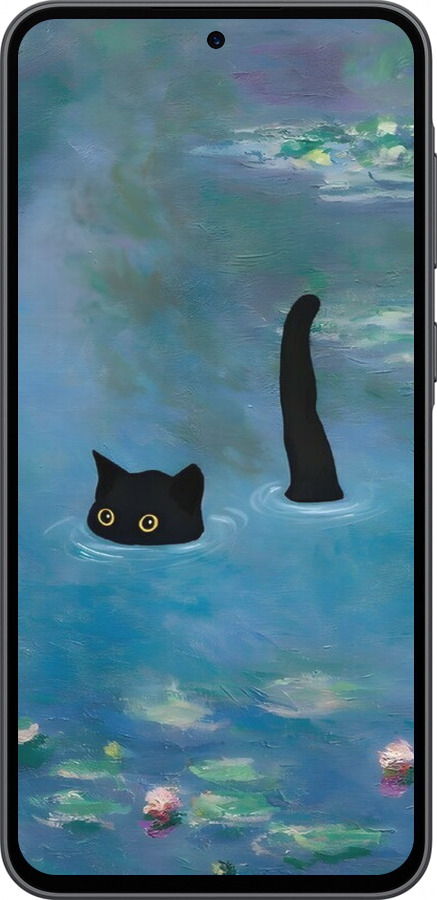 Силиконовый чехол С изображением кота и водяной лилии Monet для Samsung Galaxy A36 - 6519u-3836 изображение 