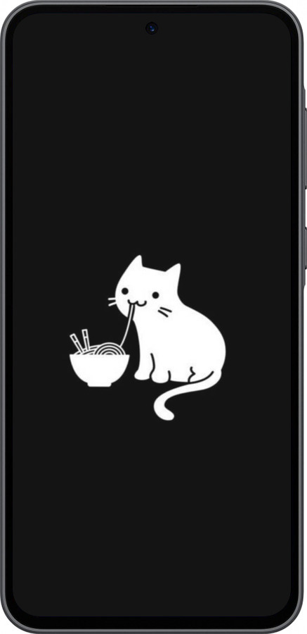 Силиконовый чехол С милым котом на черном фоне для Samsung Galaxy A36 - 6528u-3836 изображение 