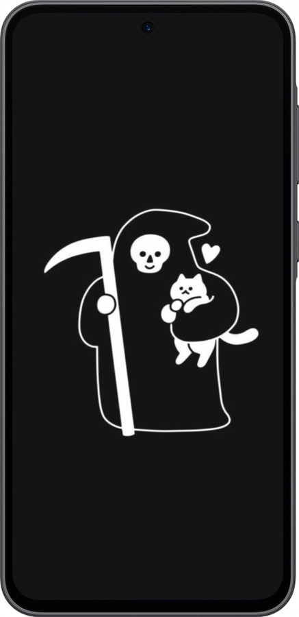 Силиконовый чехол Минималистичный арт: смерть и кошка для Samsung Galaxy A36 - 6529u-3836 изображение 