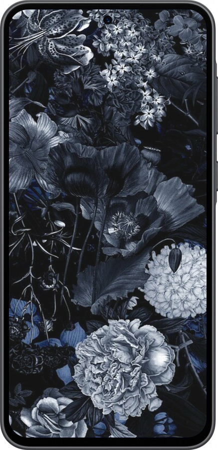 Силиконовый чехол Абстрактный цветочный рисунок в синих тонах для Samsung Galaxy A36 - 6539u-3836 изображение 