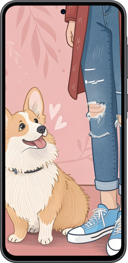 Силиконовый чехол Корги 3 для Samsung Galaxy A36 - 6707u-3836 изображение 