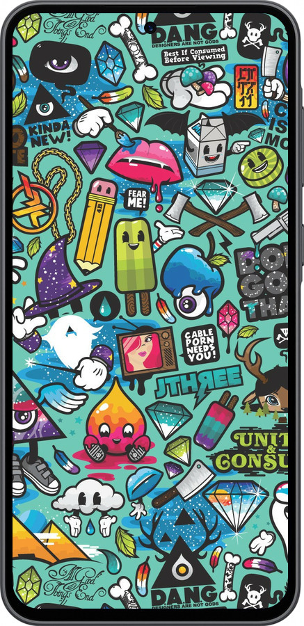 Силиконовый чехол Стикер бомбинг 1 для Samsung Galaxy A36 - 693u-3836 изображение 