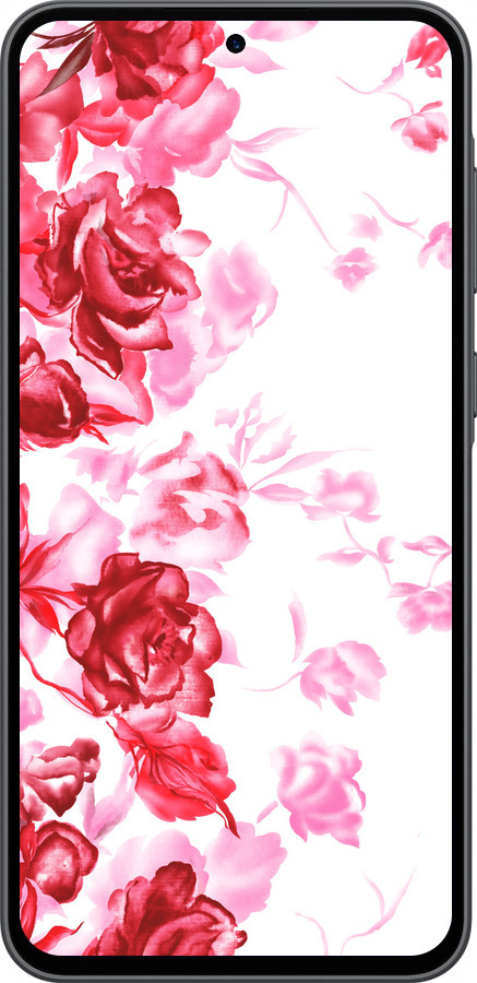 Силиконовый чехол Нарисованные розы для Samsung Galaxy A36 - 724u-3836 изображение 