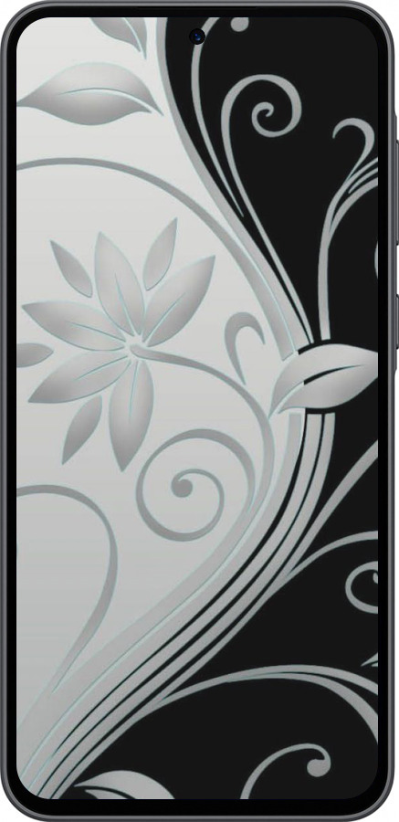 Силиконовый чехол Цветы на чёрно-белом фоне для Samsung Galaxy A36 - 840u-3836 изображение 