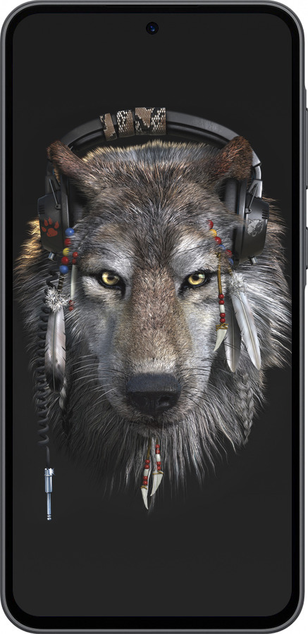 Силіконовий чехол Вовк-меломан для Samsung Galaxy A36 - 875u-3836 изображение 