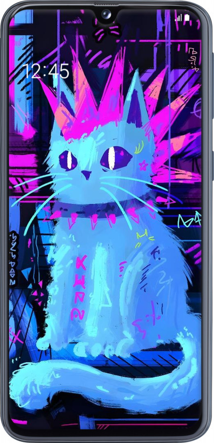 TPU чехол Кот панк для Samsung Galaxy A40 2019 A405F - 6311b-1672 изображение 