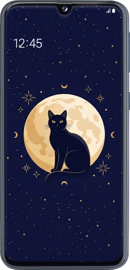 TPU чехол Cute Cat Celestial/Witchy для Samsung Galaxy A40 2019 A405F - 6787b-1672 изображение 