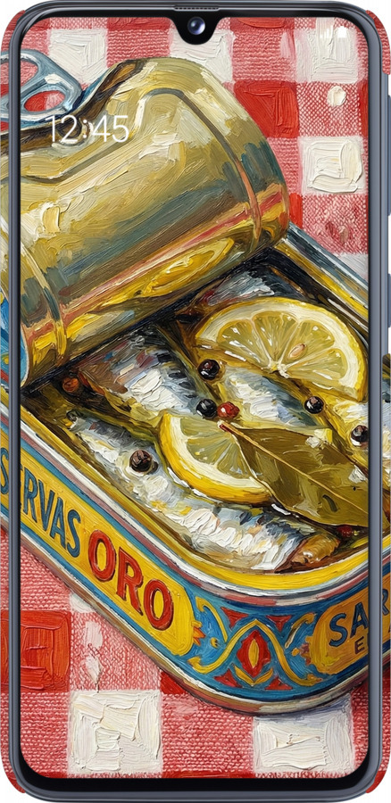 3D пластиковый матовый чехол Vintage Sardine Tin Phone для Samsung Galaxy A40 2019 A405F - 6772m-1672 изображение 