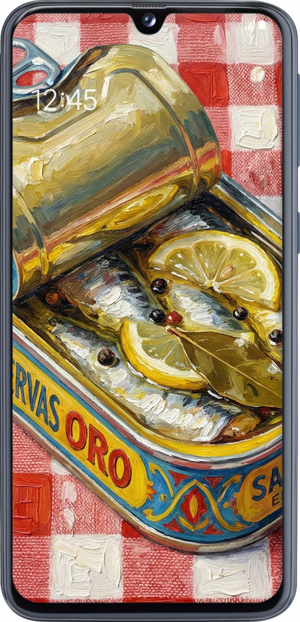 2D пластиковий чехол Vintage Sardine Tin Phone для Samsung Galaxy A40 2019 A405F - 6772t-1672 изображение 