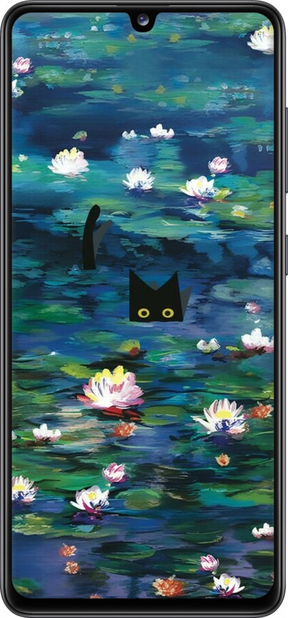 TPU чехол Чехол с изображением водяных лилий Моне и кошек для Samsung Galaxy A41 A415F - 6399b-1886 изображение 