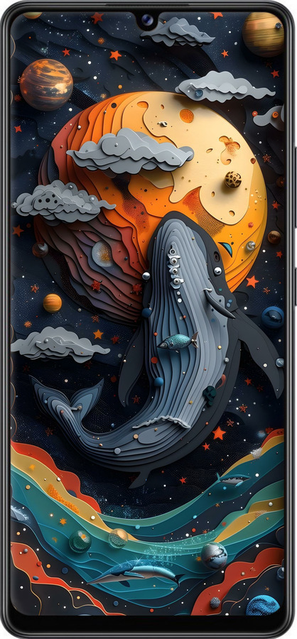 TPU чехол Кит в космосе для Samsung Galaxy A42 A426B - 6328b-2098 изображение 