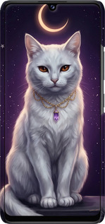 3D пластиковий матовий чехол Mystic White Cat Gothic Dark Purple Gold для Samsung Galaxy A42 A426B - 6805m-2098 изображение 