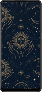 Силіконовий чехол Celestial Harmony: Sun & Moon Gold Mystic Pattern для Samsung Galaxy A42 A426B - 6778u-2098 изображение 