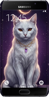 3D пластиковий глянцевий чехол Mystic White Cat Gothic Dark Purple Gold для Samsung Galaxy A5 (2016) A510F - 6805c-158 изображение 