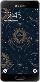 Силиконовый чехол Celestial Harmony: Sun & Moon Gold Mystic Pattern для Samsung Galaxy A5 (2016) A510F - 6778u-158 изображение 