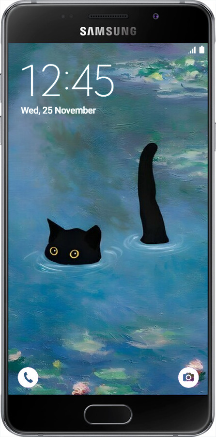 Силиконовый чехол С изображением кота и водяной лилии Monet для Samsung Galaxy A5 (2016) A510F - 6519u-158 изображение 