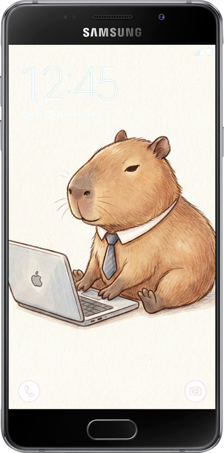 Силиконовый чехол Funny Capybara CEO Working для Samsung Galaxy A5 (2016) A510F - 6777u-158 изображение 