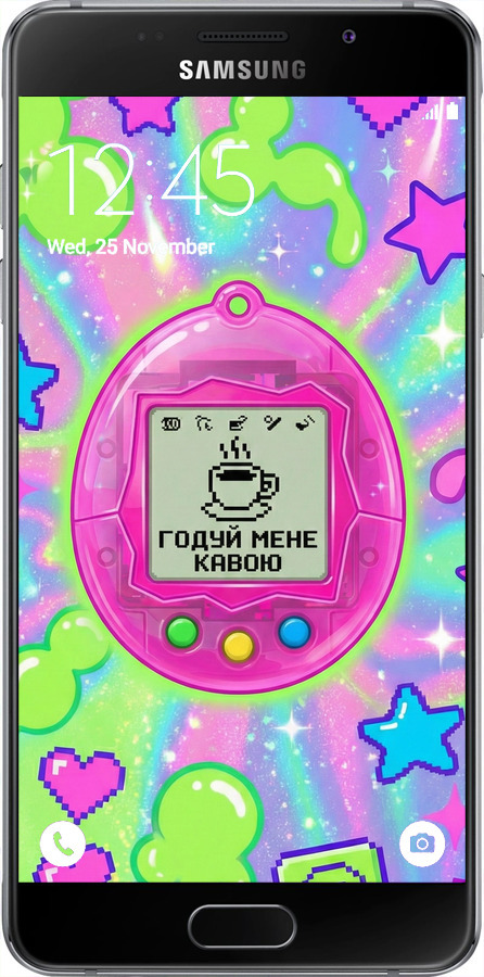 Силиконовый чехол Y2K Aesthetic Retro Pet: Годуй мене кавою для Samsung Galaxy A5 (2016) A510F - 6784u-158 изображение 