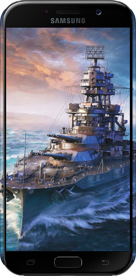 3D пластиковый глянцевый чехол Военный корабль, world of tanks, wargaming для Samsung Galaxy A5 (2017) - 6461c-444 изображение 