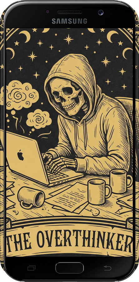 3D пластиковый глянцевый чехол The Overthinker для Samsung Galaxy A5 (2017) - 6774c-444 изображение 