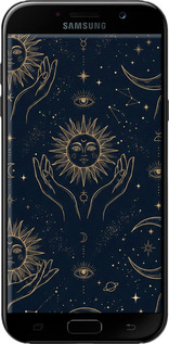2D пластиковый чехол Celestial Harmony: Sun & Moon Gold Mystic Pattern для Samsung Galaxy A5 (2017) - 6778t-444 изображение 