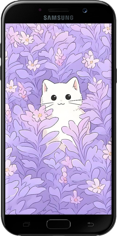 2D пластиковий чехол Котик в цветах для Samsung Galaxy A5 (2017) - 6390t-444 изображение 