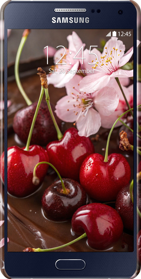 3D пластиковий матовий чехол Вишня у шоколаді для Samsung Galaxy A5 A500H - 6698m-73 изображение 