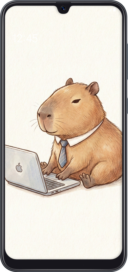 TPU чехол Funny Capybara CEO Working для Samsung Galaxy A50 2019 A505F - 6777b-1668 изображение 