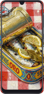 3D пластиковый матовый чехол Vintage Sardine Tin Phone для Samsung Galaxy A50 2019 A505F - 6772m-1668 изображение 