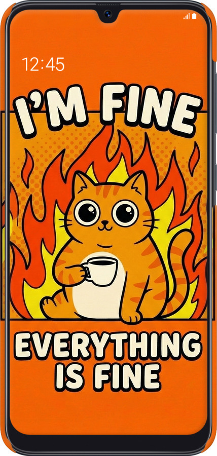 3D пластиковый матовый чехол Funny Cat для Samsung Galaxy A30s A307F - 6786m-1804 изображение 