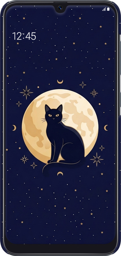 3D пластиковый матовый чехол Cute Cat Celestial/Witchy для Samsung Galaxy A30s A307F - 6787m-1804 изображение 