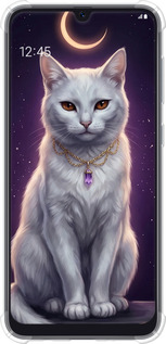 Силикон с усиленными углами chehol(1620) - TRANSLATE NOT EXISTS 'Mystic White Cat Gothic Dark Purple Gold' dlya(1621) - TRANSLATE NOT EXISTS Samsung Galaxy A50 2019 A505F - 6805sp-1668 изображение 1