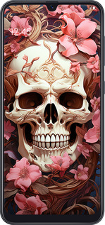 2D пластиковый чехол Череп в розовых цветах для Samsung Galaxy A50 2019 A505F - 5965t-1668 изображение 