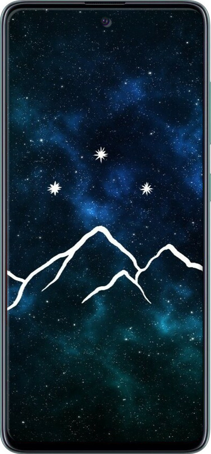 TPU чехол Горы и звезды нарисованы на фоне галактики для Samsung Galaxy A51 2020 A515F - 6490b-1827 изображение 