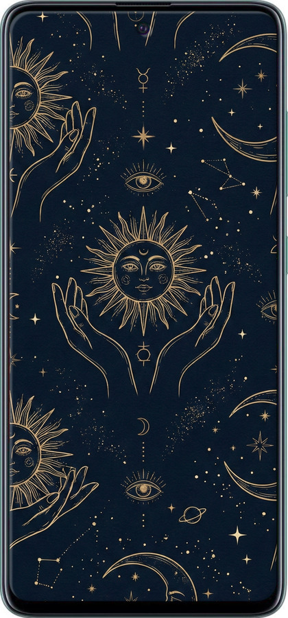 2D пластиковый чехол Celestial Harmony: Sun & Moon Gold Mystic Pattern для Samsung Galaxy A51 2020 A515F - 6778t-1827 изображение 