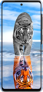 3D пластиковий матовий чехол Тигр для Samsung Galaxy A52s 5G A528B - 6016m-2583 изображение 