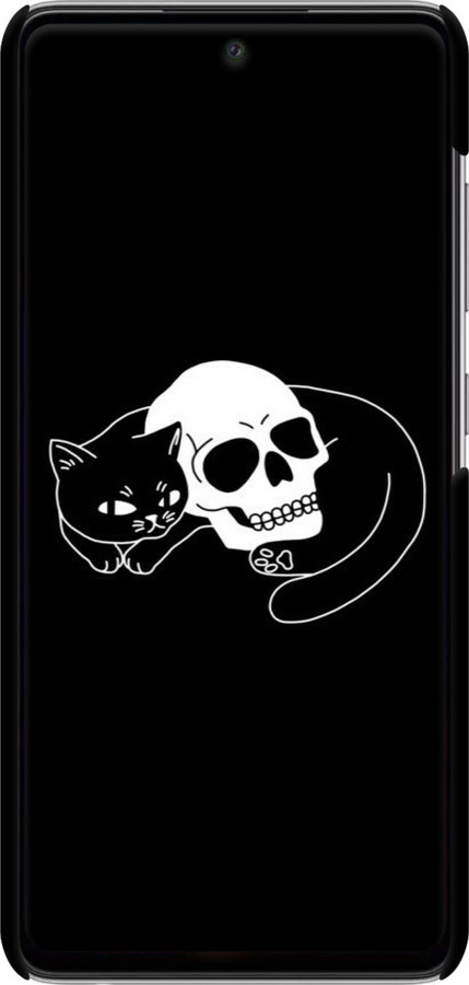 3D пластиковый матовый чехол С изображением кота и черепа для Samsung Galaxy A52s 5G A528B - 6491m-2583 изображение 